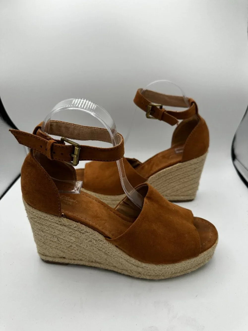 Universal Thread Brown Faux Suede Espadrille Wedge Sandals Women's 8